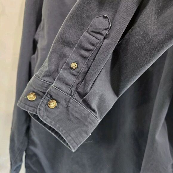 Wrangler Shirt Mens XXL Black Riggs Workwear Brushpopper Button Down Thick - Picture 8 of 10